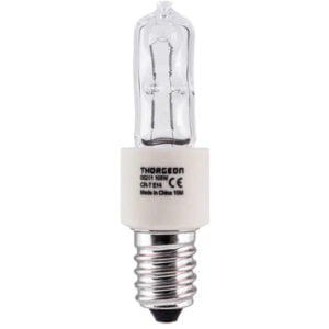Energy-efficient THORGEON CERAM CR-T 105W E14 T13 Halogen Lamp with 1800 lumens brightness and 70mm height.
