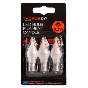 LED Bulb Filament Candle 0.2W E10 8-55V 12Lm 2100K THORGEON