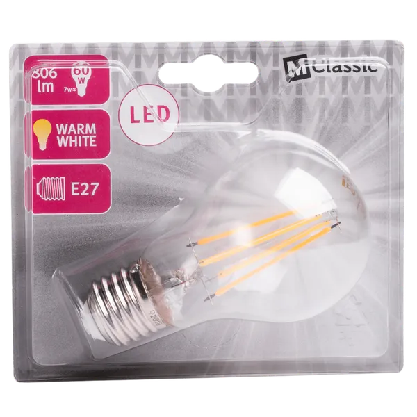 LED Bulb Filament E27 7W 2700K 806lm CL